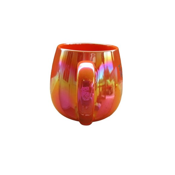Fall For Jesus Orange Lusterware Iridescent Mug Bebe Harvest Thanksgiving NWOT - Picture 3 of 10